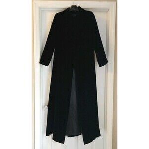 Candi Wrap Vintage 70s Lined Black Velvet Maxi Opera Coat Union Made USA Goth S